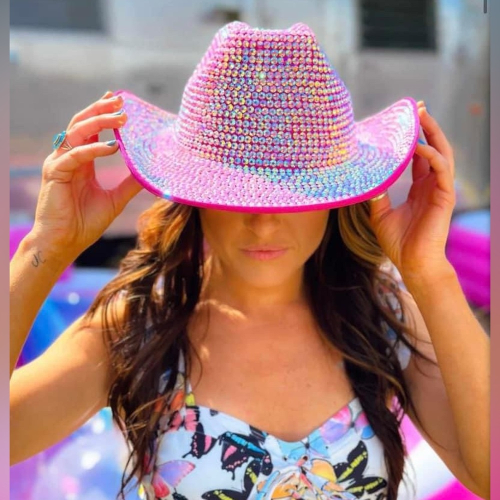Pink Rhinestone cowgirl hat